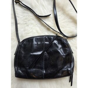 Hobo International Black Leather Crossbody Bag Small Zip Purse Adjustable Strap
